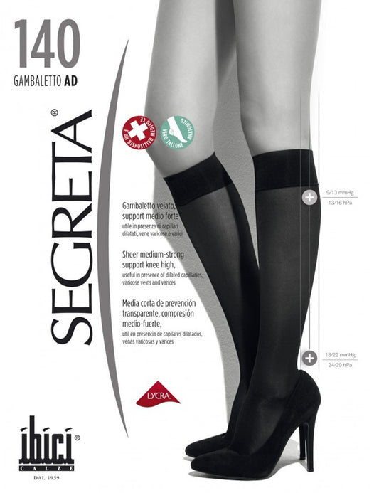 Gambaletto Segreta 140 compresión graduada 18-22 mmHg = 15-20 mmHg