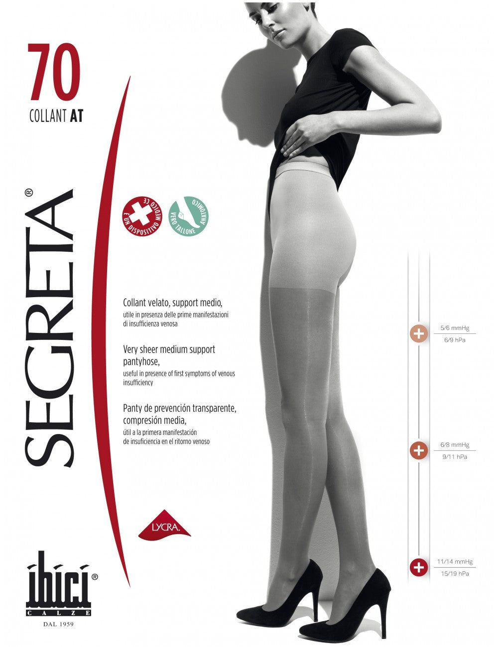 Panty Ibici Segreta 70 compresión graduada 11-14 mmHg