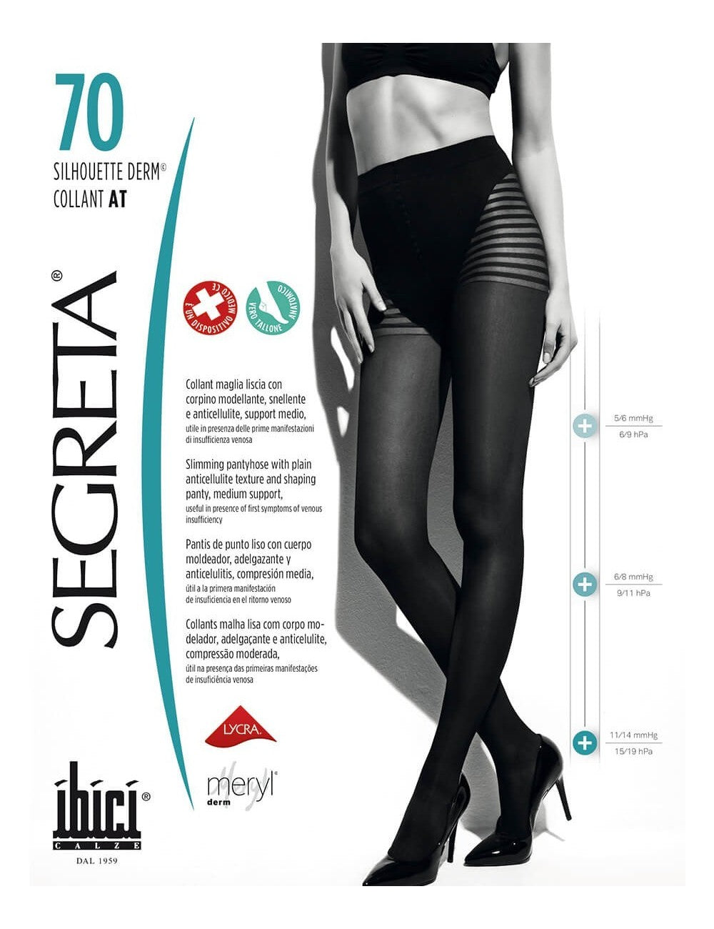 Panty Ibici Silhouette 70 Derm compresión graduada 11-14 mmHg