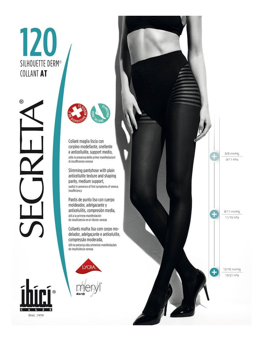 Panty Ibici Silhouette 120 Derm compresión graduada 12-16 mmHg