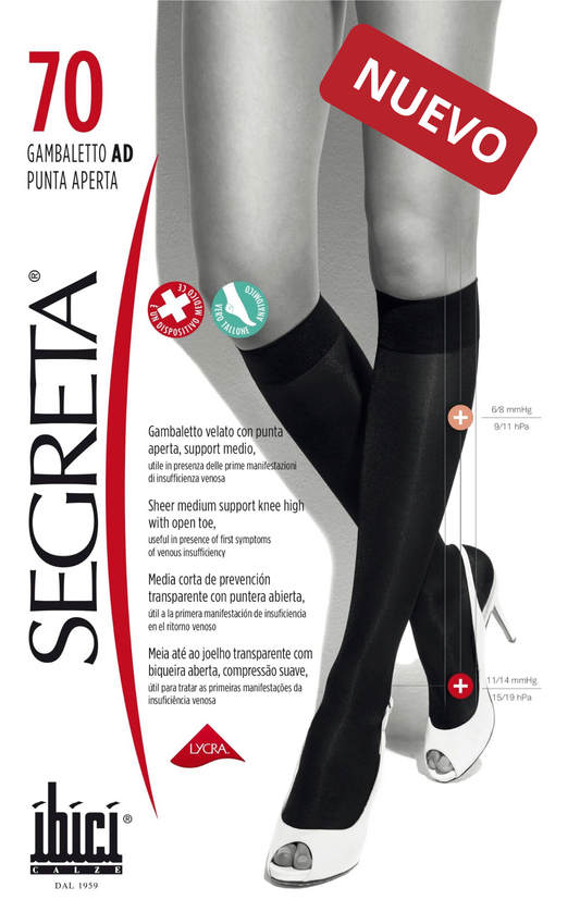 Gambaletto Segreta 70 P. Abierta compresión graduada 11-14 mmhg P. Abierta